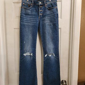 Lucky Brand Sweet Boot Mid-Rise Buttonfly Distressed (8/29R)